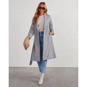 Vici Exclusive X Fate Fall Formation Tie Longline Pocketed Coat NEW WITH TAGS